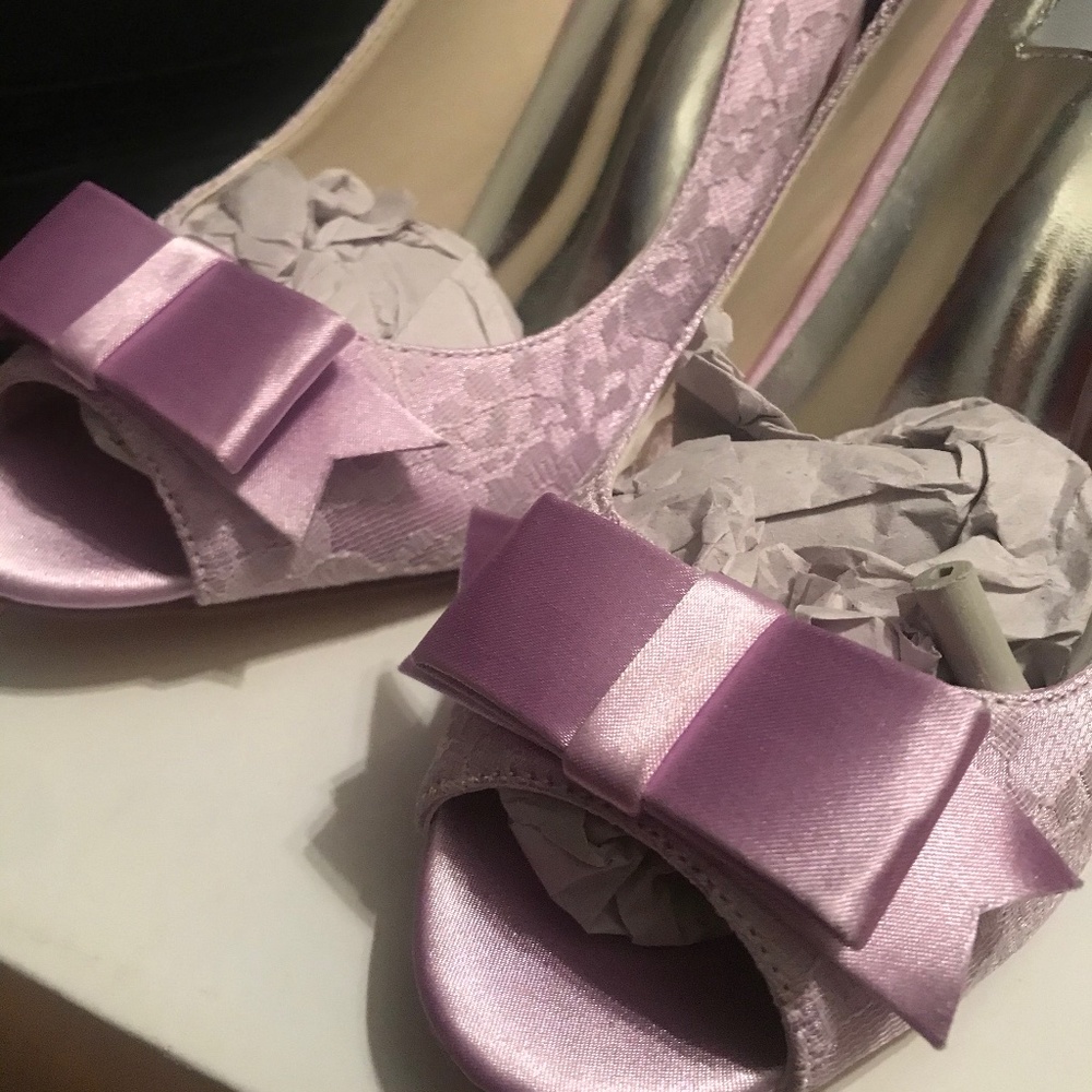 Lavender lace high heels